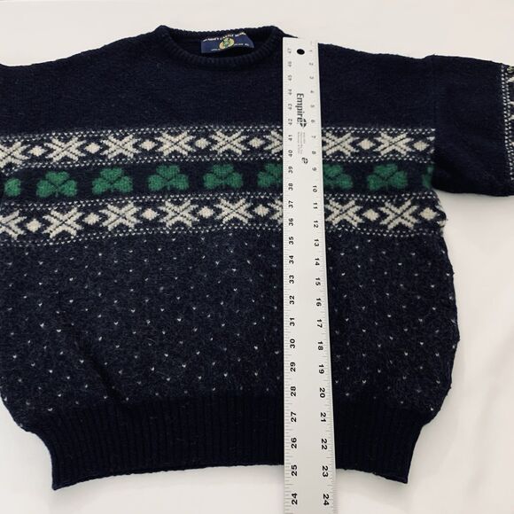 Blarney Castle Designs Sweater XL Knit Irish Wool Four Leaf Clover Lucky Ireland - Picture 9 of 11